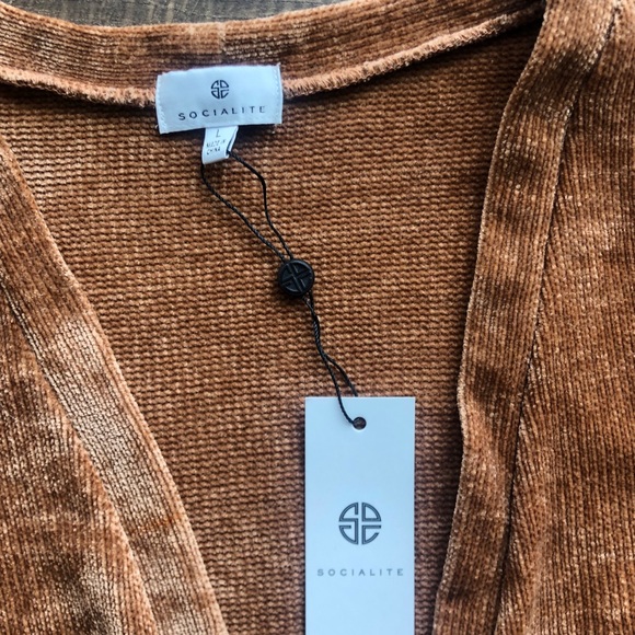 Socialite Chenille Longline Cardigan Rust large - Picture 6 of 9